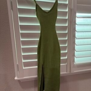 Elegant Green Knit Dress